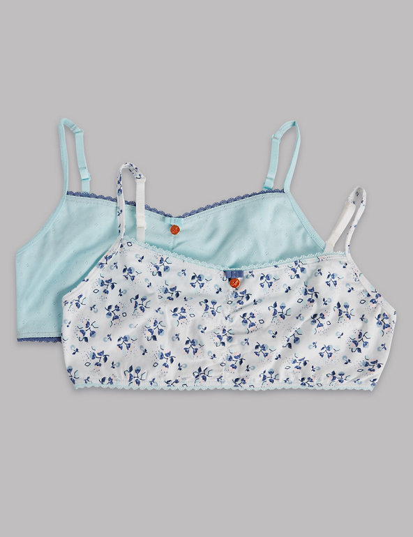 Pure Cotton Floral Crop Top (9-16 Years) Image 1 of 2