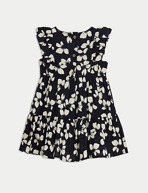 Pure Cotton Floral Dress (0-3 Yrs) Image 2 of 3