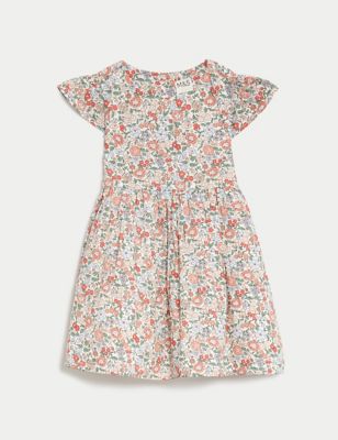 Pure Cotton Floral Dress (0-3 Yrs) Image 2 of 7