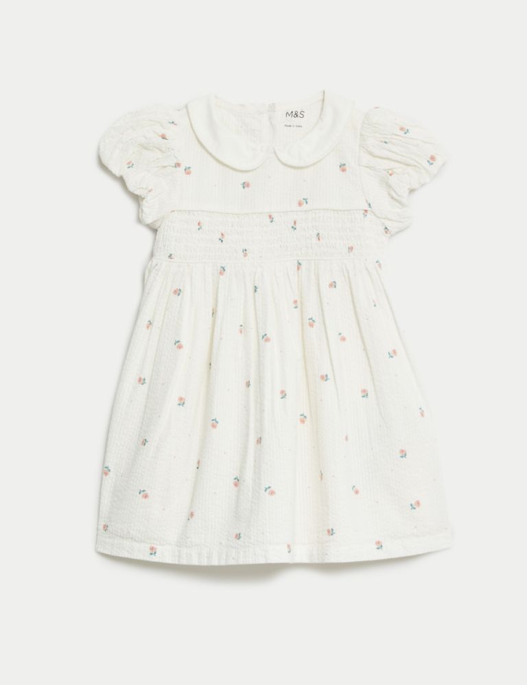 Pure Cotton Floral Dress (0-3 Yrs) 2 of 5