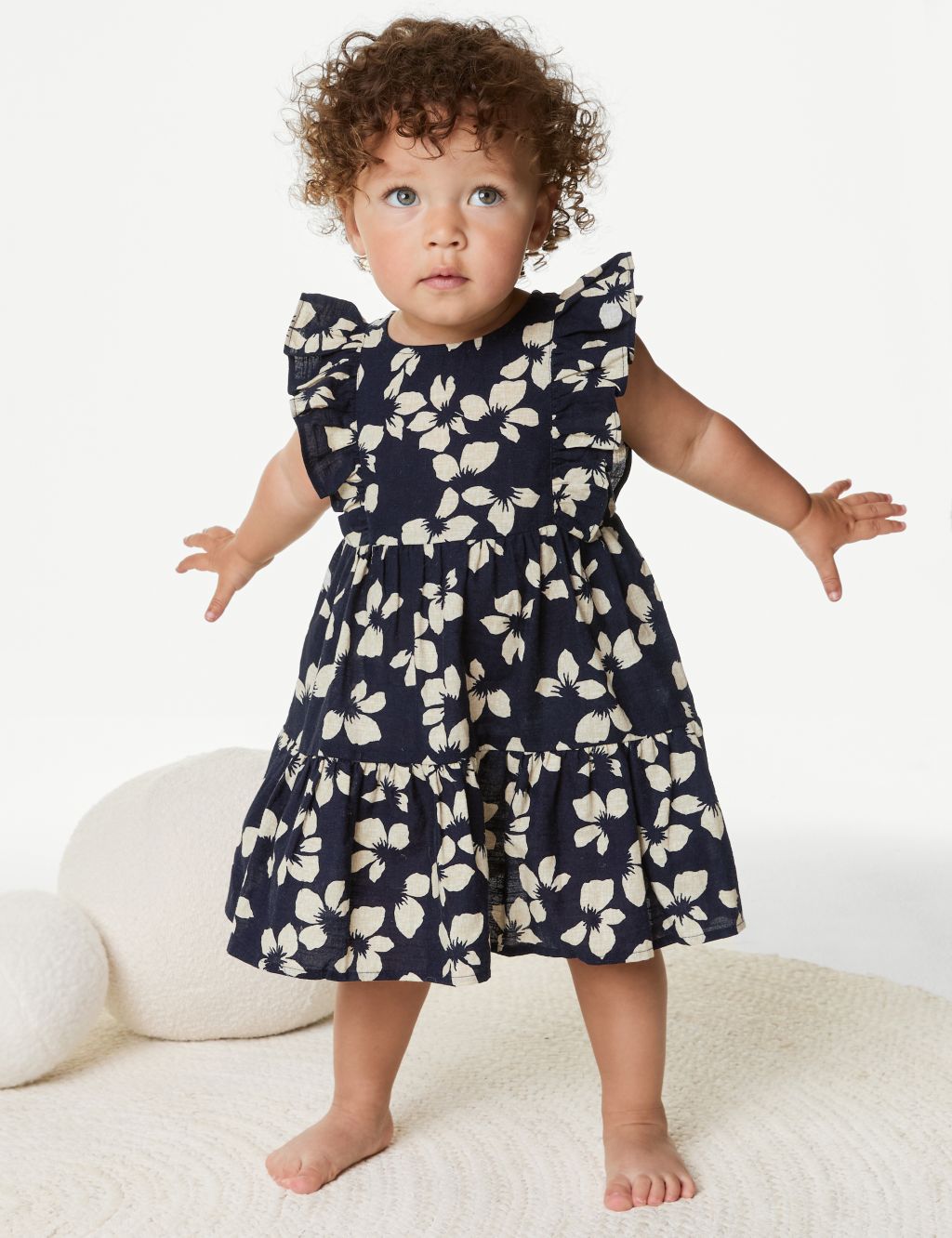 Pure Cotton Floral Dress (0-3 Yrs) 3 of 6