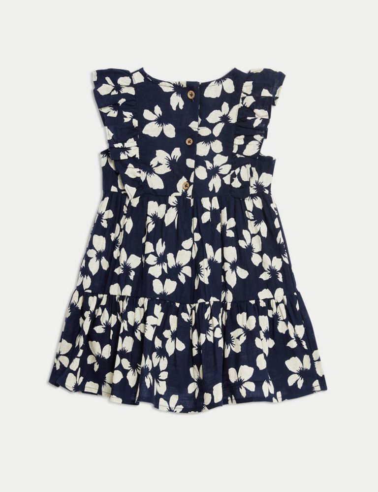 Pure Cotton Floral Dress (0-3 Yrs) 3 of 6