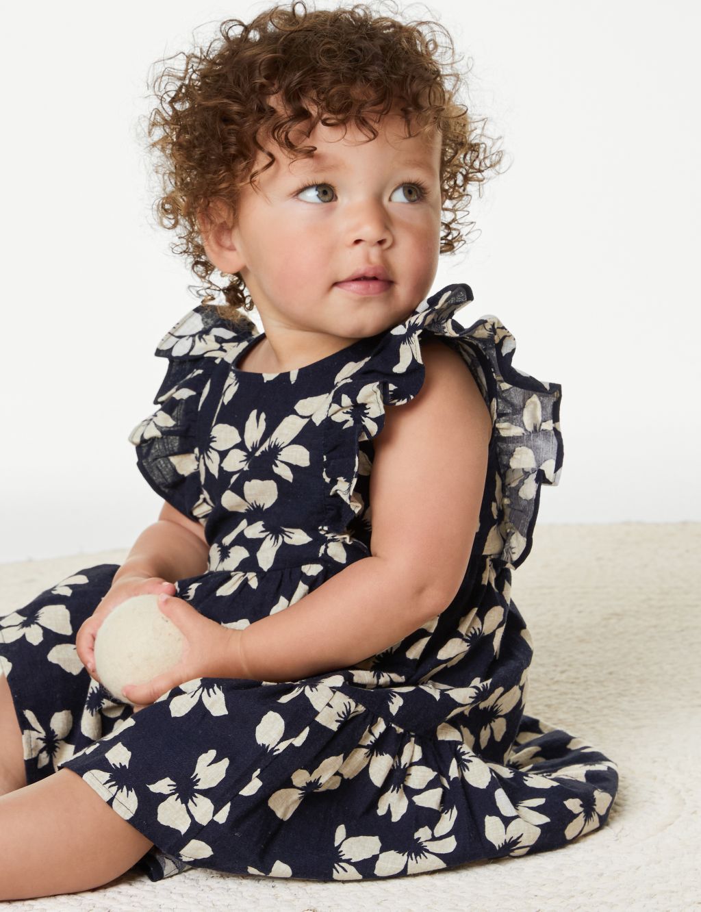 Pure Cotton Floral Dress (0-3 Yrs) 5 of 6