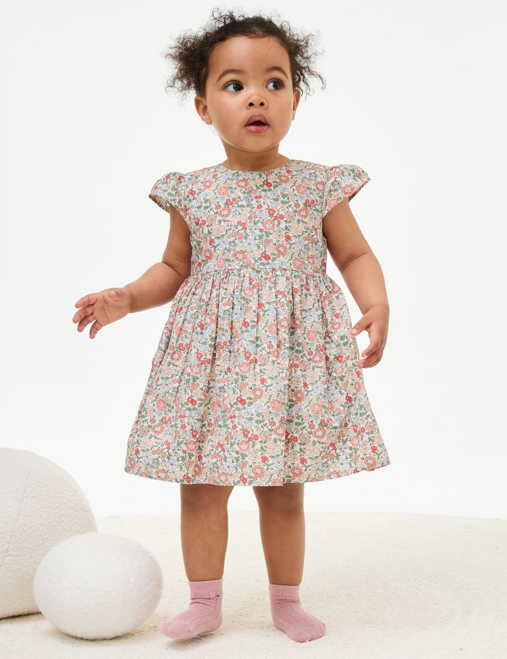 Pure Cotton Floral Dress (0-3 Yrs) 3 of 7