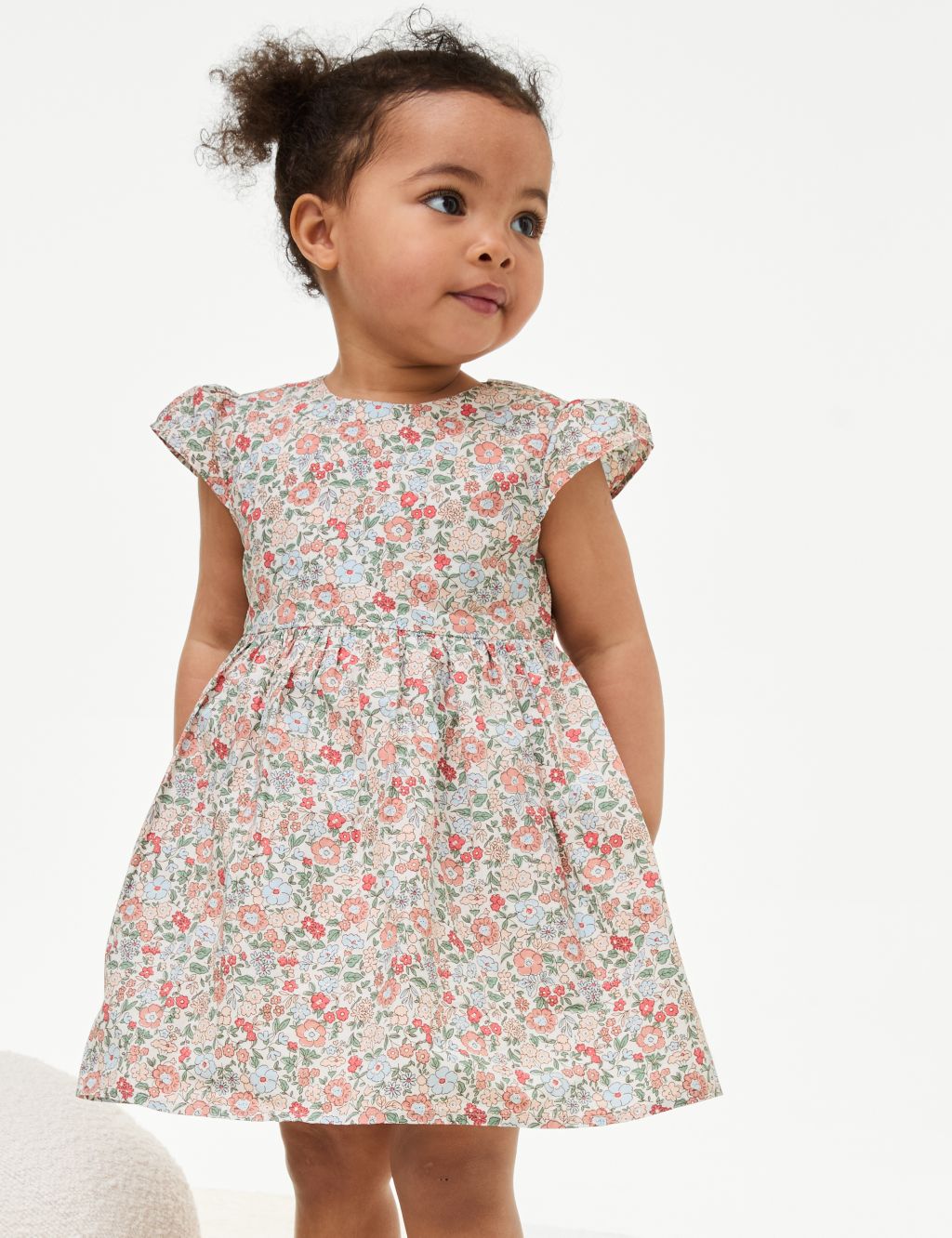 Pure Cotton Floral Dress (0-3 Yrs) 4 of 7