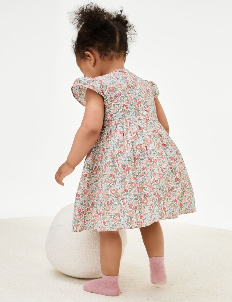 Pure Cotton Floral Dress (0-3 Yrs) 7 of 7