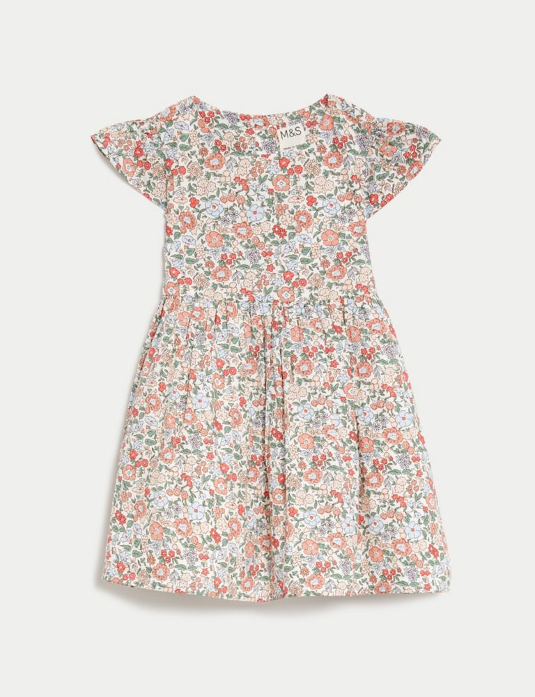 Pure Cotton Floral Dress (0-3 Yrs) 1 of 3