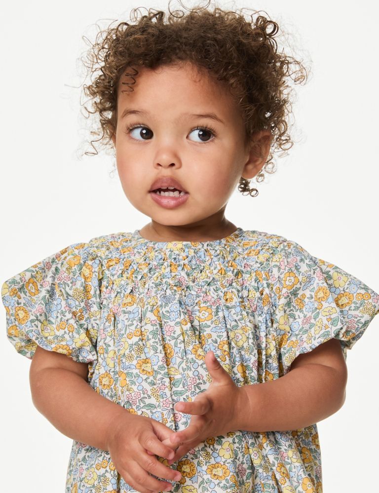 Pure Cotton Floral Dress (0-3 Yrs) 5 of 5