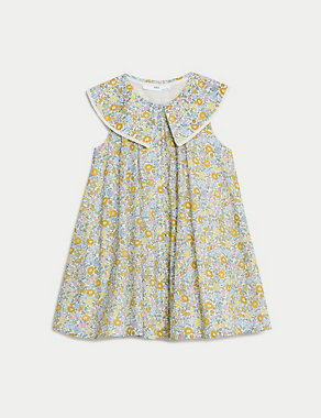 Pure Cotton Floral Dress (2-8 Yrs) Image 2 of 4
