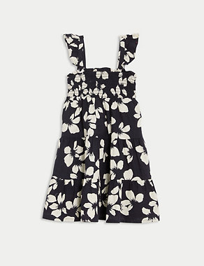 Pure Cotton Floral Dress (2-8 Yrs) Image 2 of 5