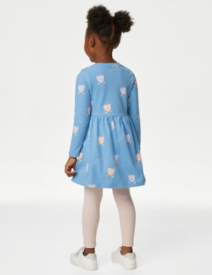 Pure Cotton Floral Dress (2-8 Yrs), M&S Collection