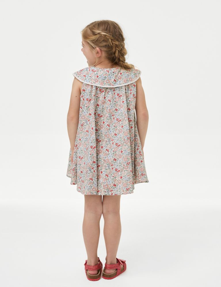 Pure Cotton Floral Dress (2-8 Yrs) 4 of 4