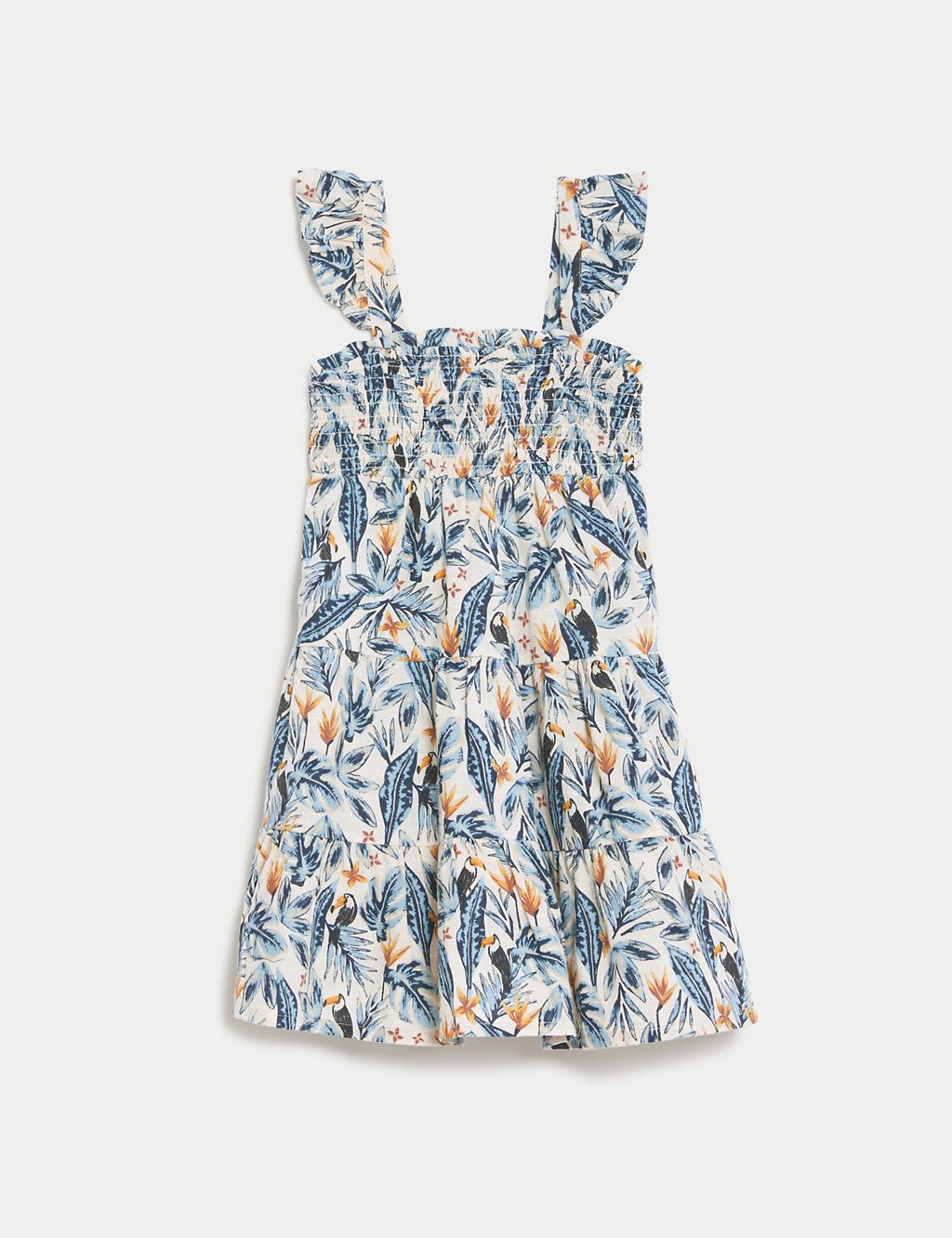 Pure Cotton Floral Dress (2-8 Yrs) 1 of 5