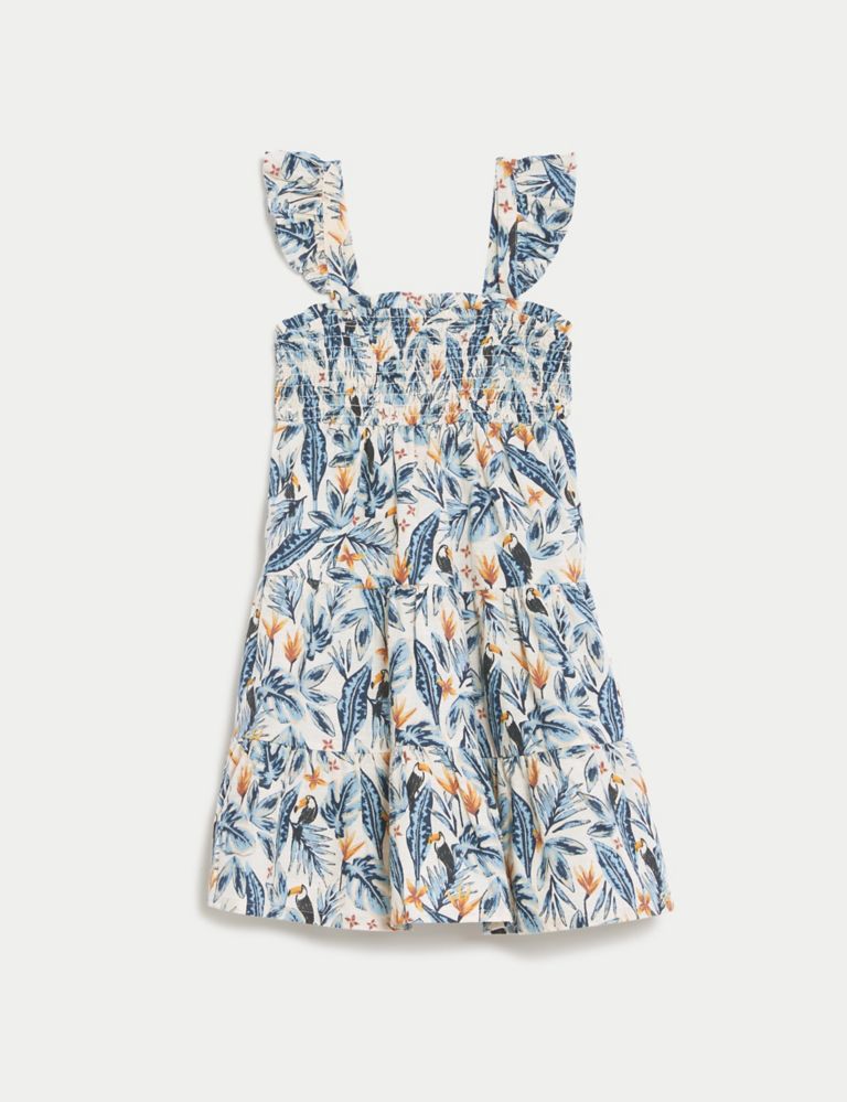 Pure Cotton Floral Dress (2-8 Yrs) 2 of 5
