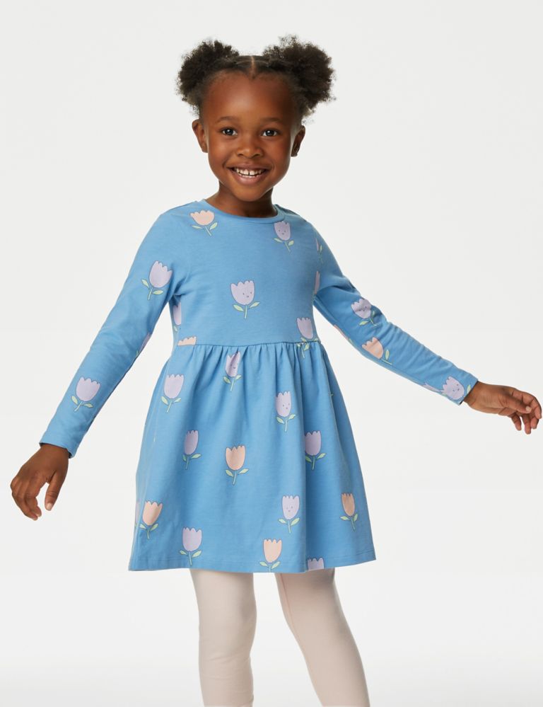 Pure Cotton Floral Dress (2-8 Yrs) 3 of 4