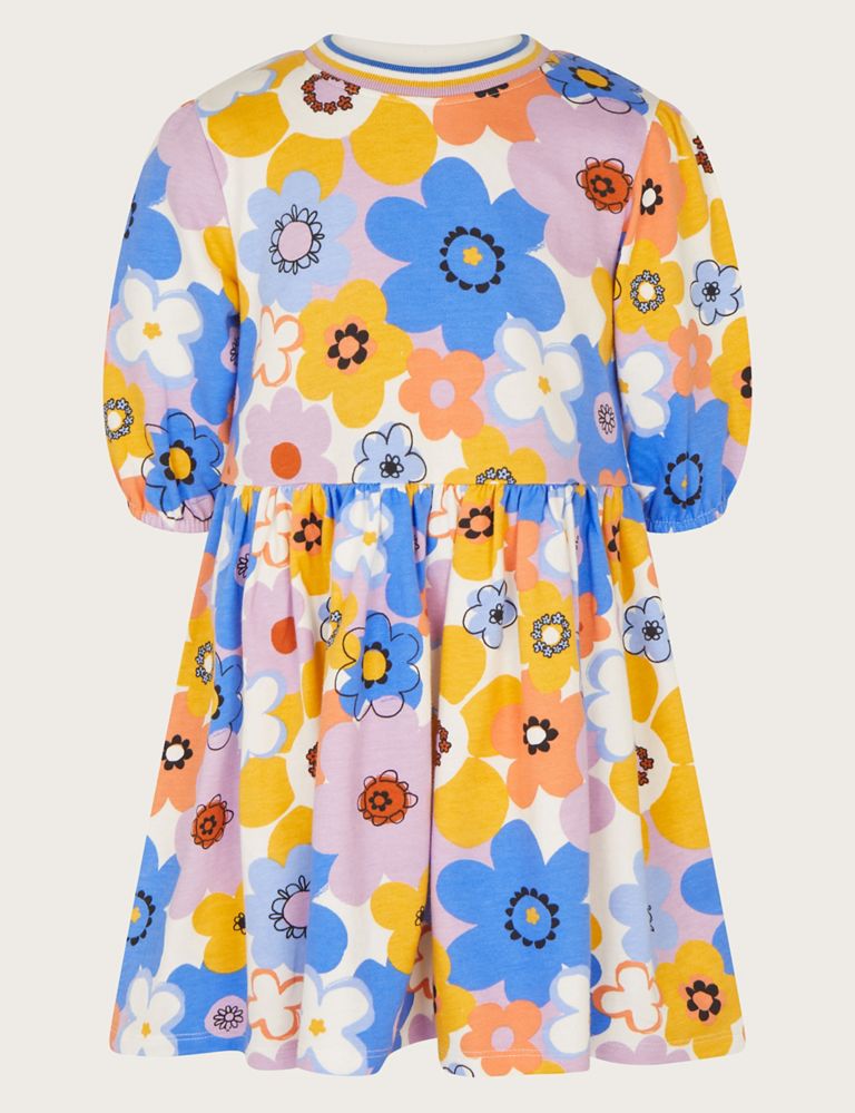 Pure Cotton Floral Dress (3-13 Yrs) 2 of 4
