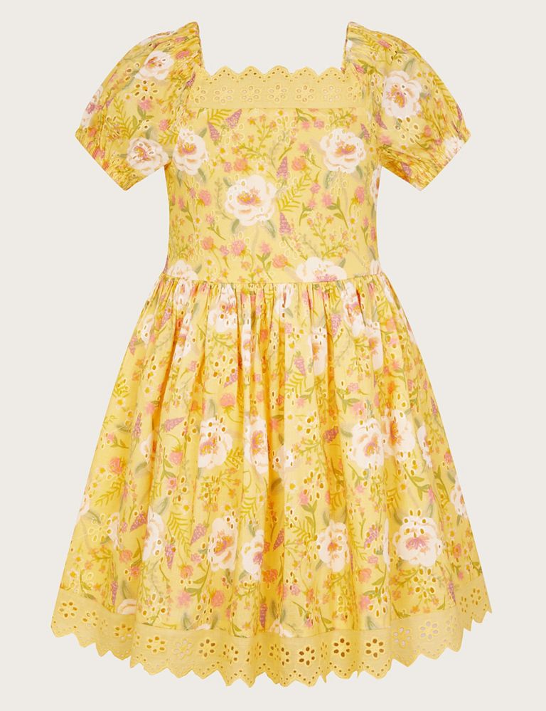 Pure Cotton Floral Dress (3-15 Years) 1 of 3