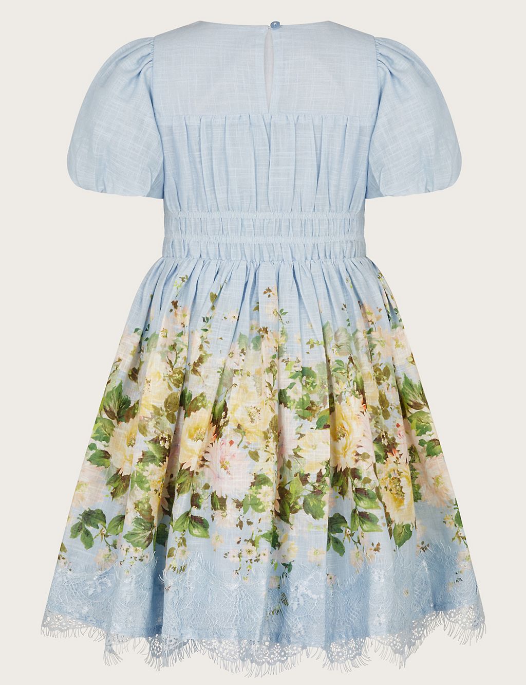 Pure Cotton Floral Dress (3-15 Yrs) 1 of 3