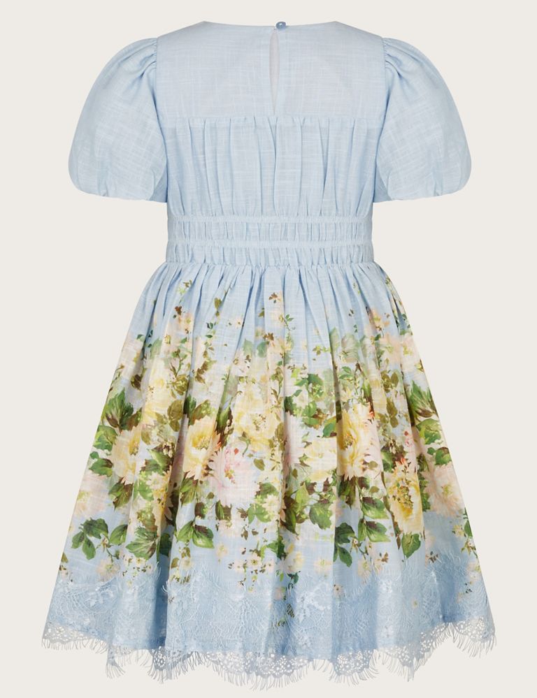 Pure Cotton Floral Dress (3-15 Yrs) 2 of 3