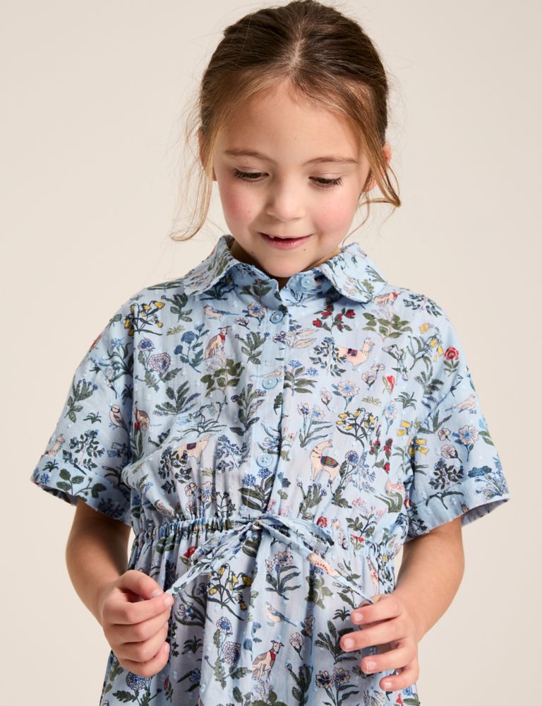 Pure Cotton Floral Dress (4-12 Yrs) 3 of 5