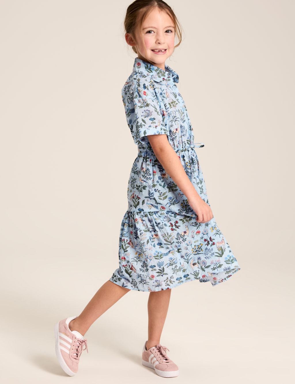 Pure Cotton Floral Dress (4-12 Yrs) 4 of 5