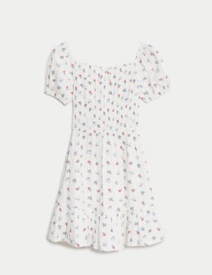 Pure Cotton Floral Dress (6-16 Yrs) Image 2 of 4