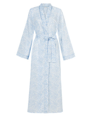 Pure Cotton Floral Dressing Gown with Cool Comfort™ Technology Image 2 of 7