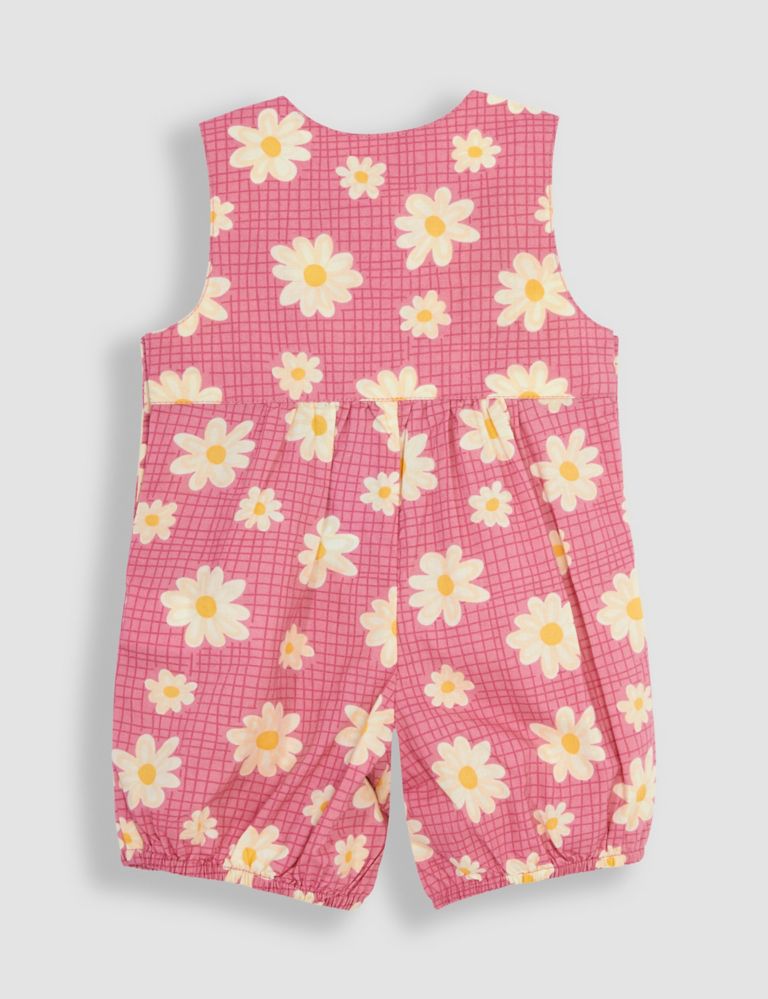 Pure Cotton Floral Dungarees (0-3 Yrs) 3 of 3