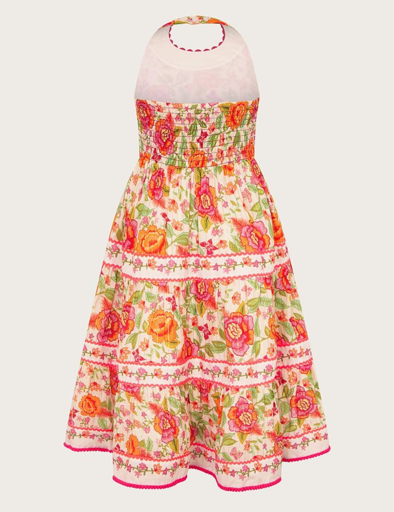 Pure Cotton Floral Embellished Dress (3-15 Yrs) 2 of 3