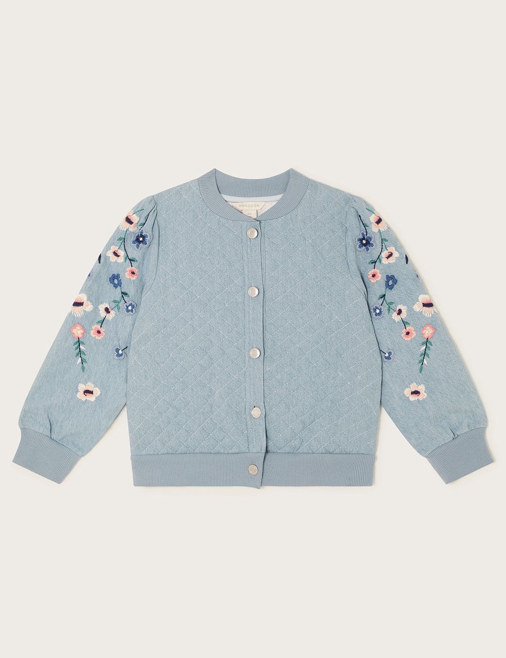 Pure Cotton Floral Embroidered Bomber (3-15 Yrs) 3 of 3