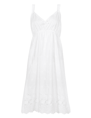 Pure Cotton Floral Embroidered Chemise with Cool Comfort™ Technology ...