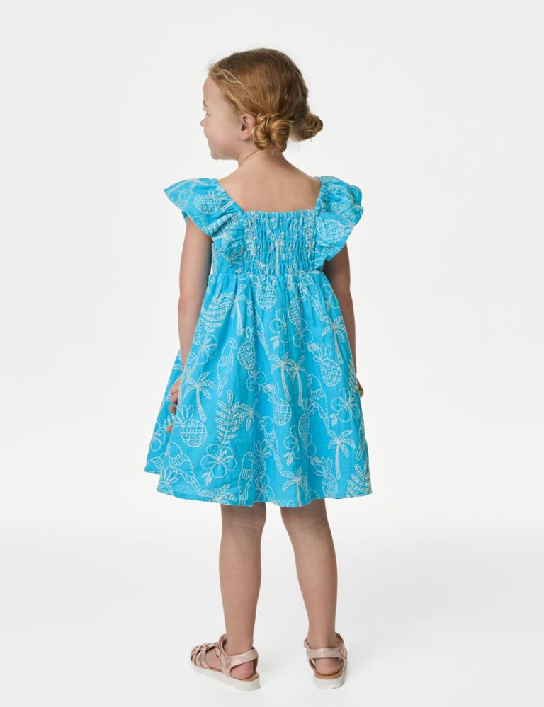 Pure Cotton Floral Embroidered Dress (2-8 Yrs) 4 of 4