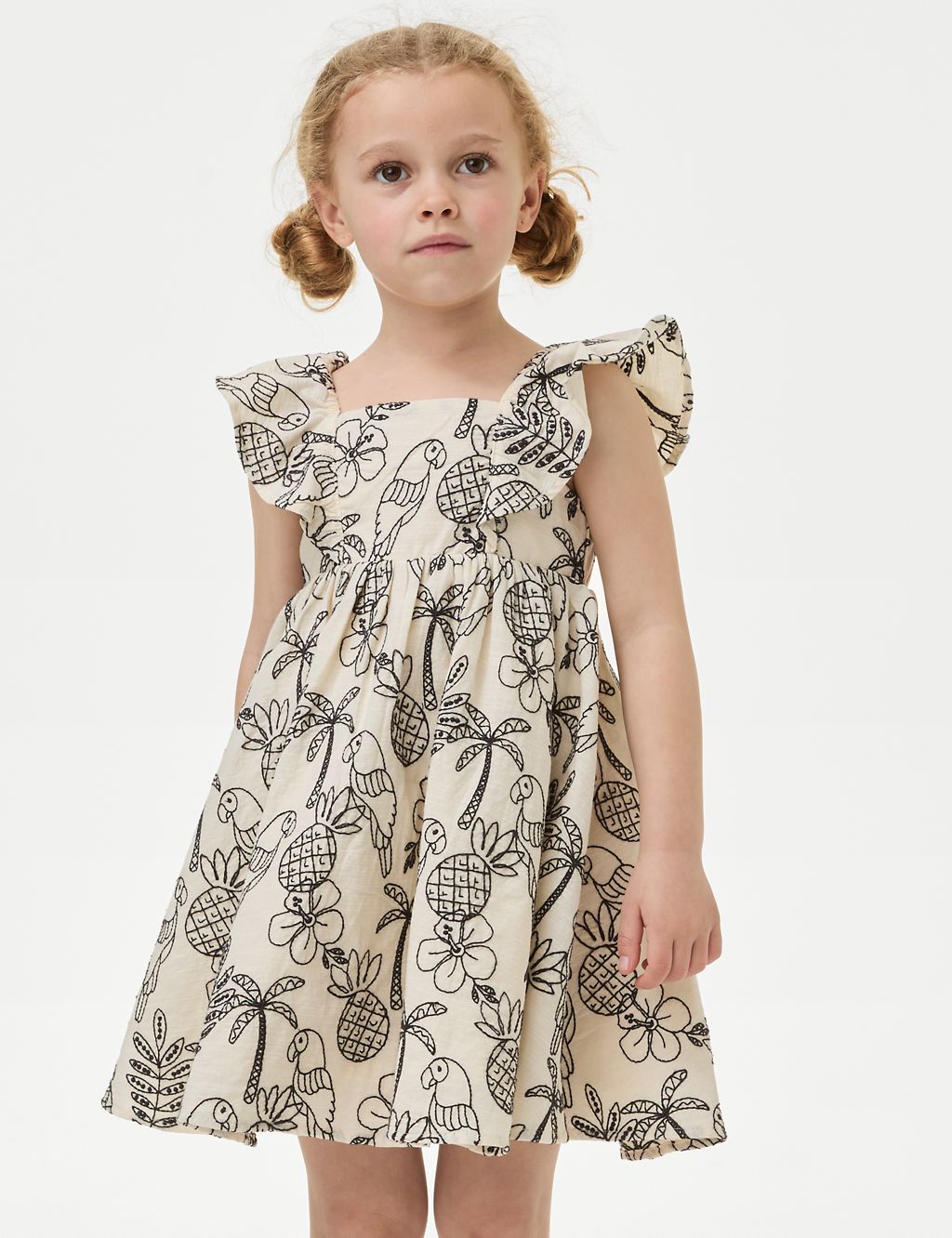 Pure Cotton Floral Embroidered Dress (2-8 Yrs) 3 of 5