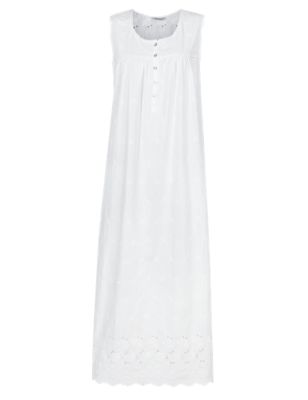 Pure Cotton Floral Embroidered Nightdress with Cool Comfort™ Technology Image 2 of 4