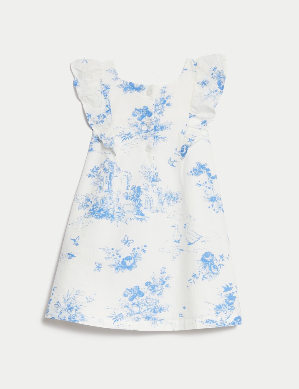 Pure Cotton Floral Frill Dress (0-3 Yrs) 2 of 5