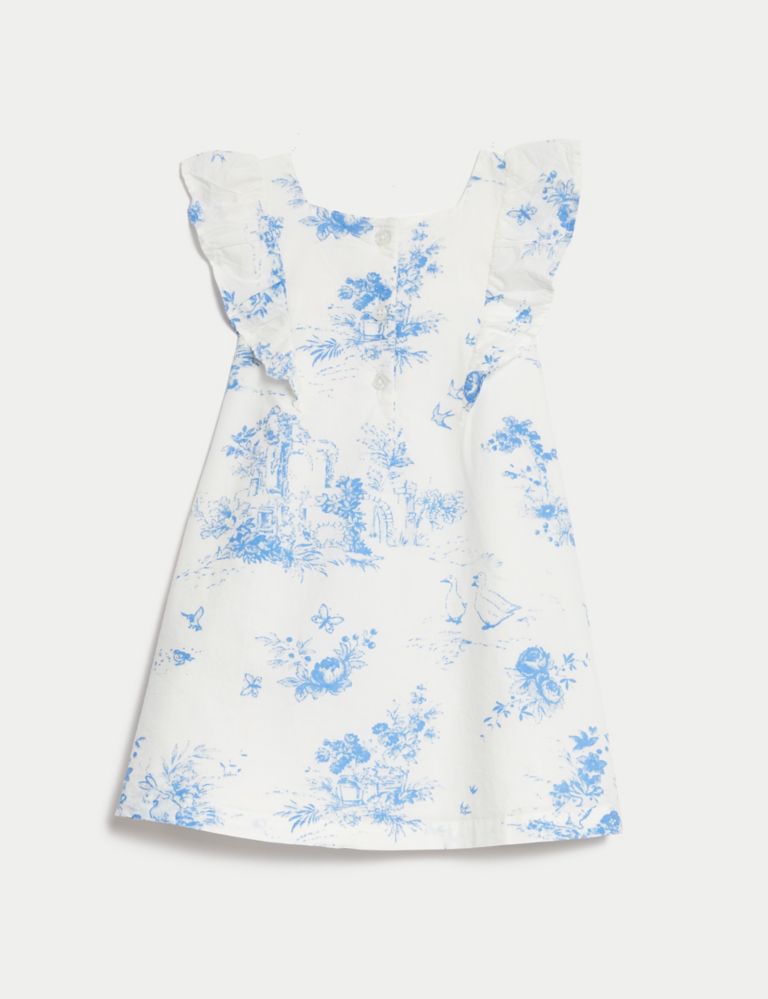 Pure Cotton Floral Frill Dress (0-3 Yrs) 2 of 3