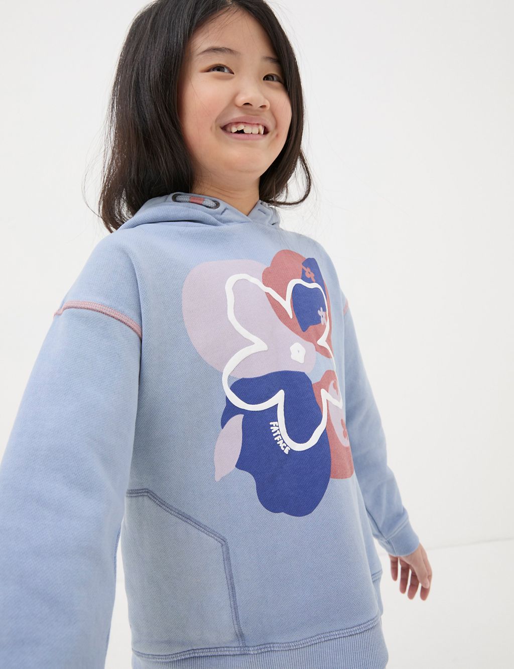 Pure Cotton Floral Hoodie (3-13 Yrs) 2 of 5