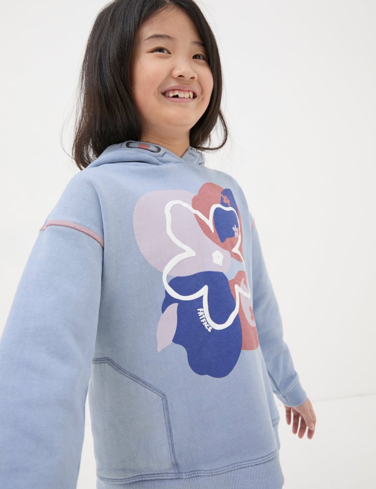 Pure Cotton Floral Hoodie (3-13 Yrs) 3 of 5