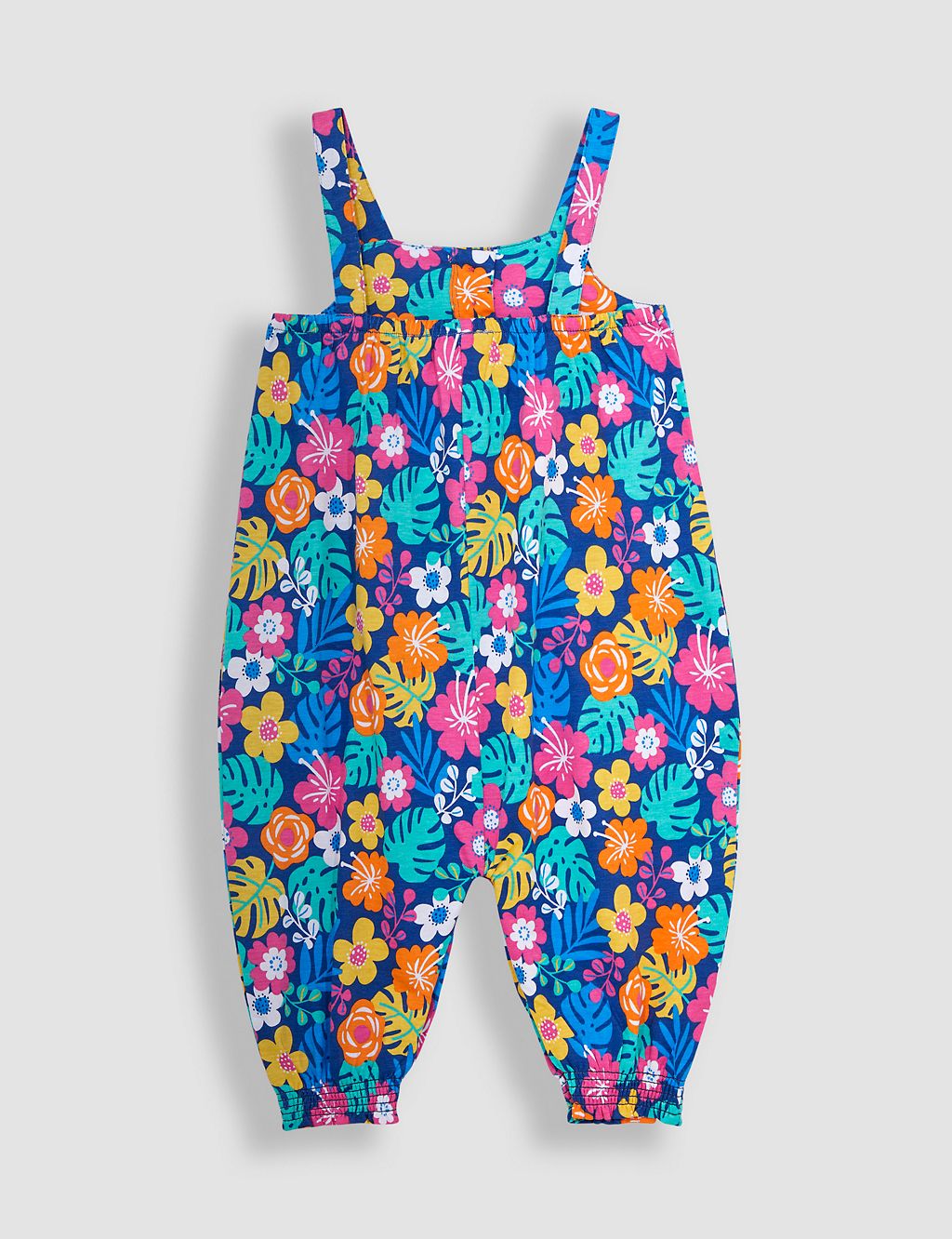 Pure Cotton Floral Jumpsuit (6 Mths-5 Yrs) 1 of 3