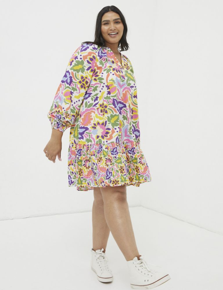 Pure Cotton Floral Knee Length Shift Dress 6 of 6