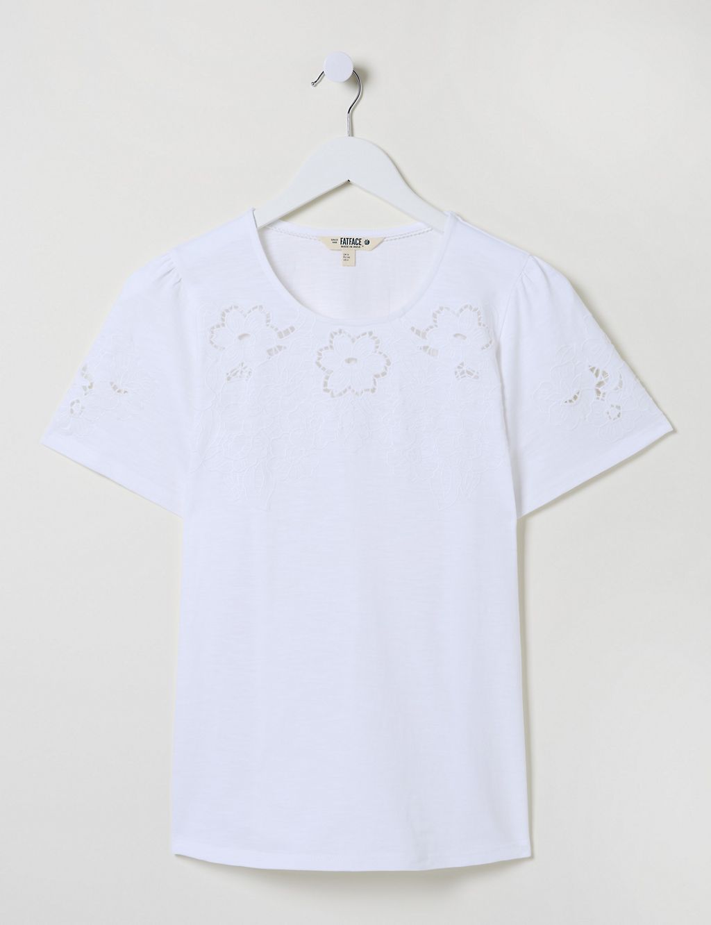 Pure Cotton Floral Lace T-Shirt 1 of 5