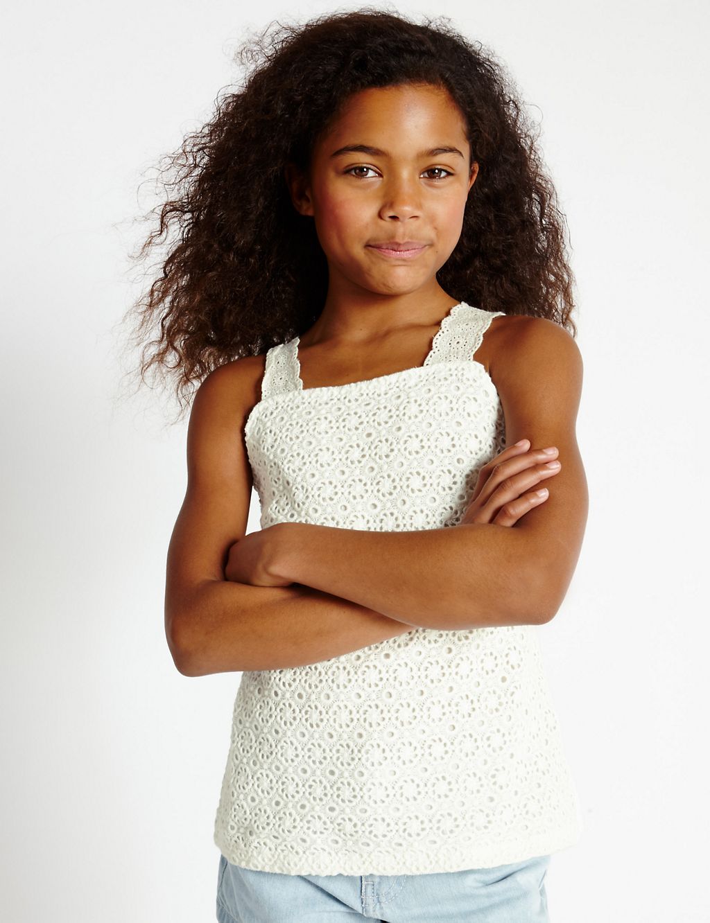 Pure Cotton Floral Lace Top (5-14 Years) 3 of 3