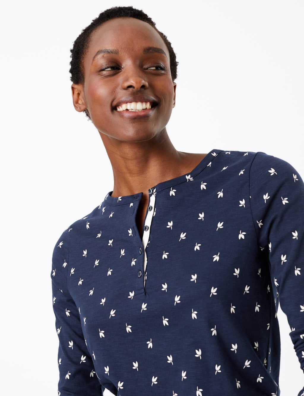 Pure Cotton Floral Long Sleeve Top M&S Collection M&S