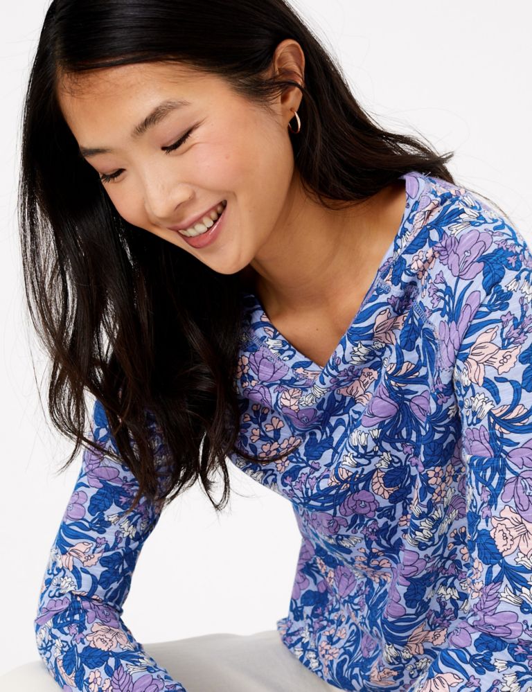 Pure Cotton Floral Long Sleeve Top 3 of 4