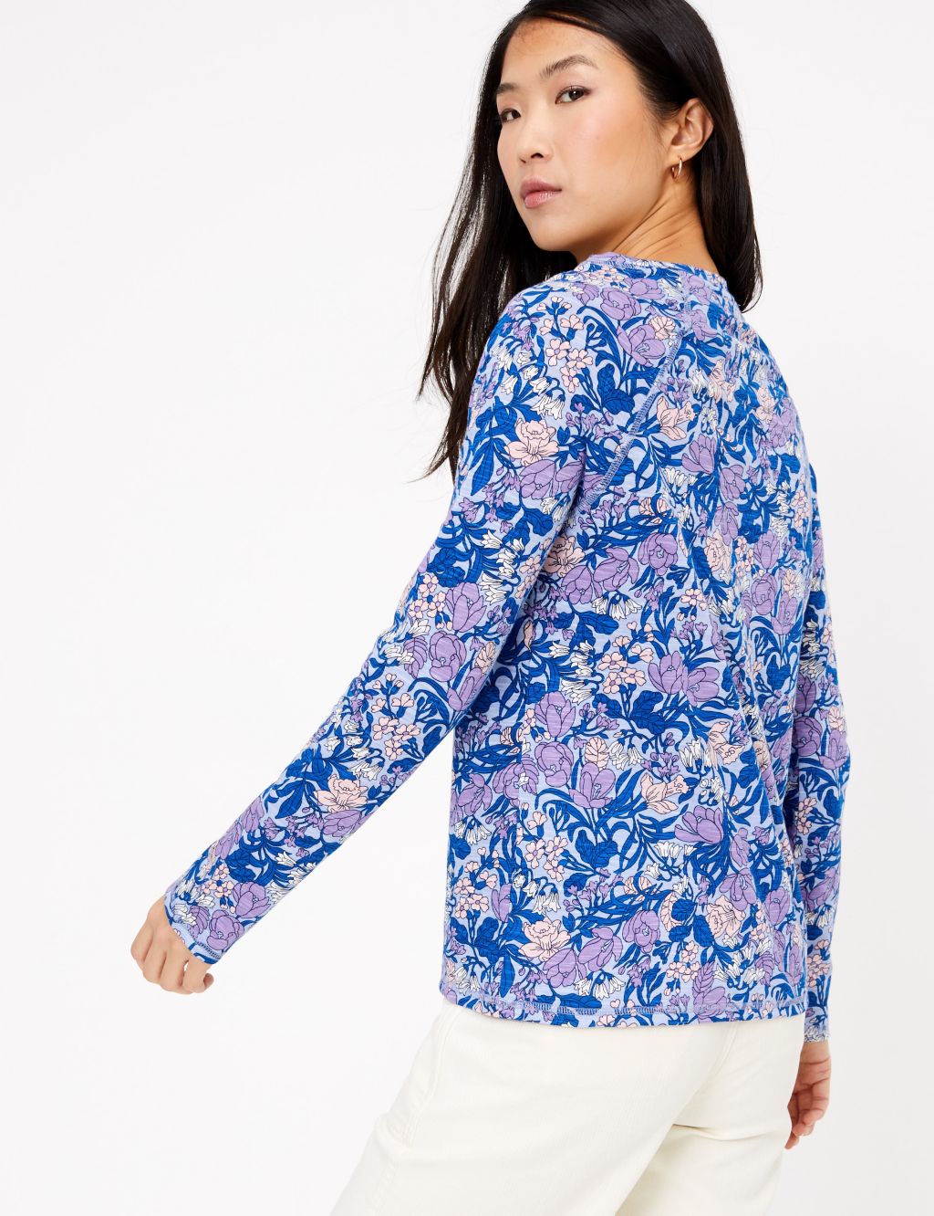 Pure Cotton Floral Long Sleeve Top 4 of 4
