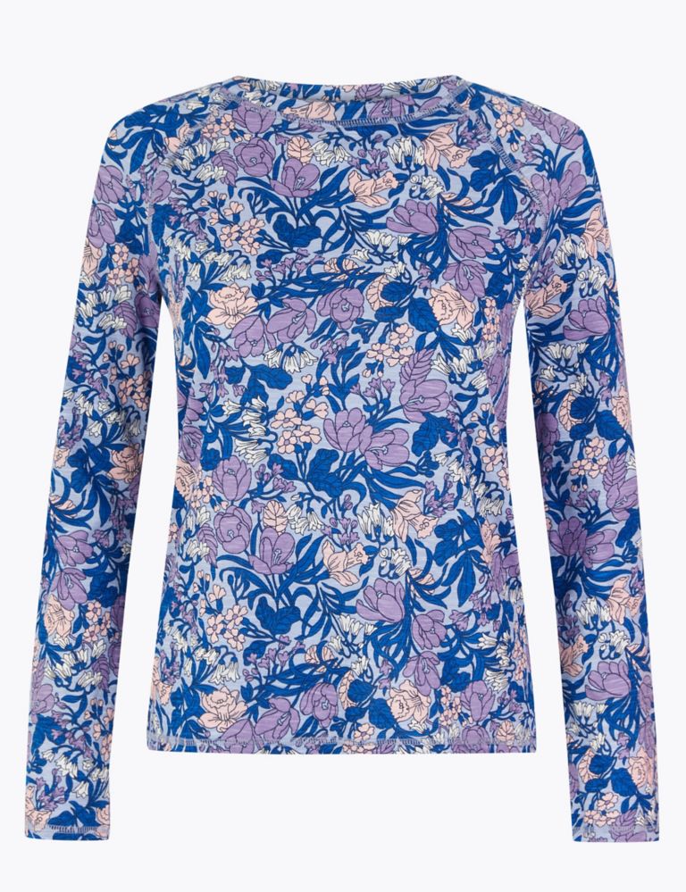 Pure Cotton Floral Long Sleeve Top 2 of 4