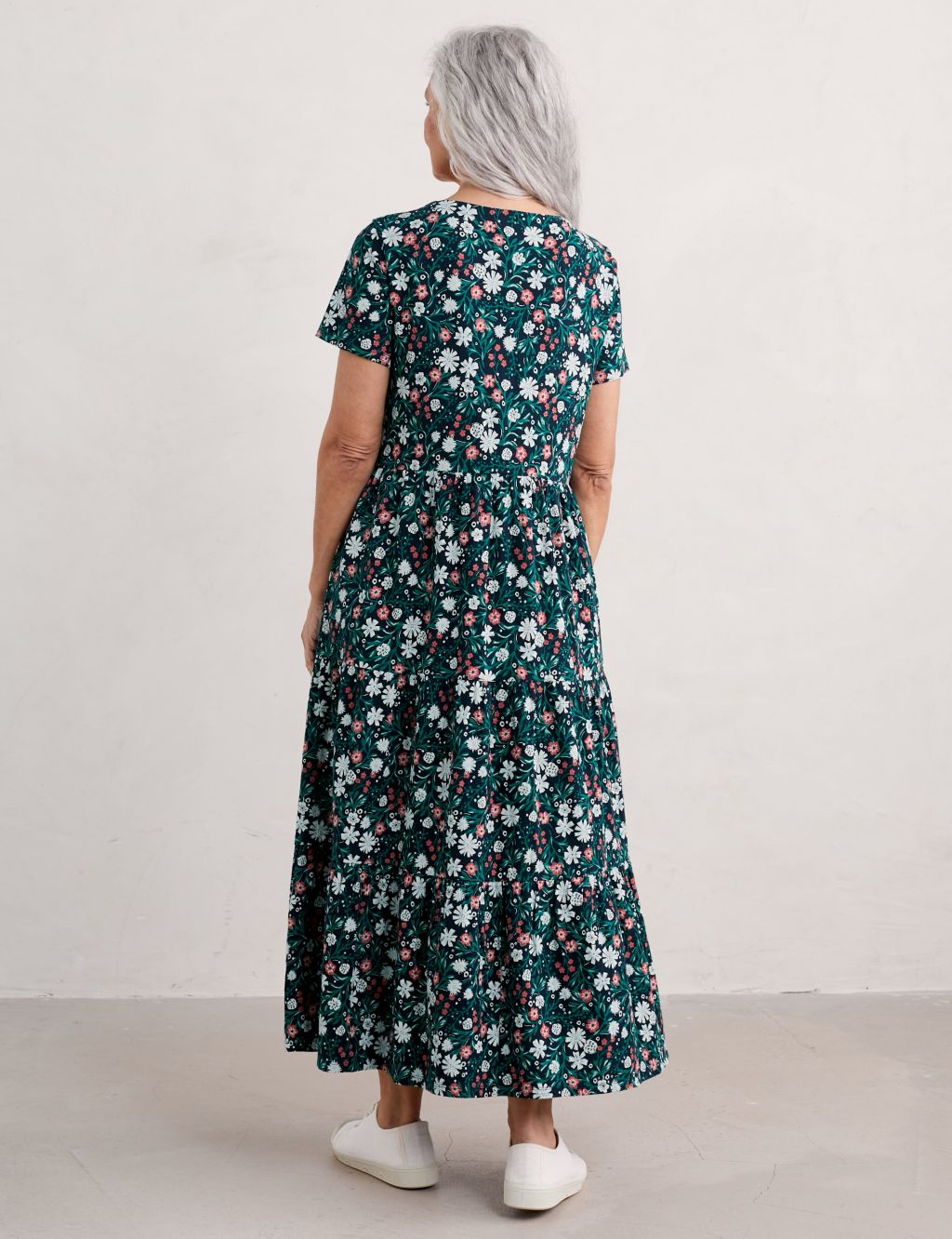 Pure Cotton Floral Maxi Waisted Dress 4 of 5