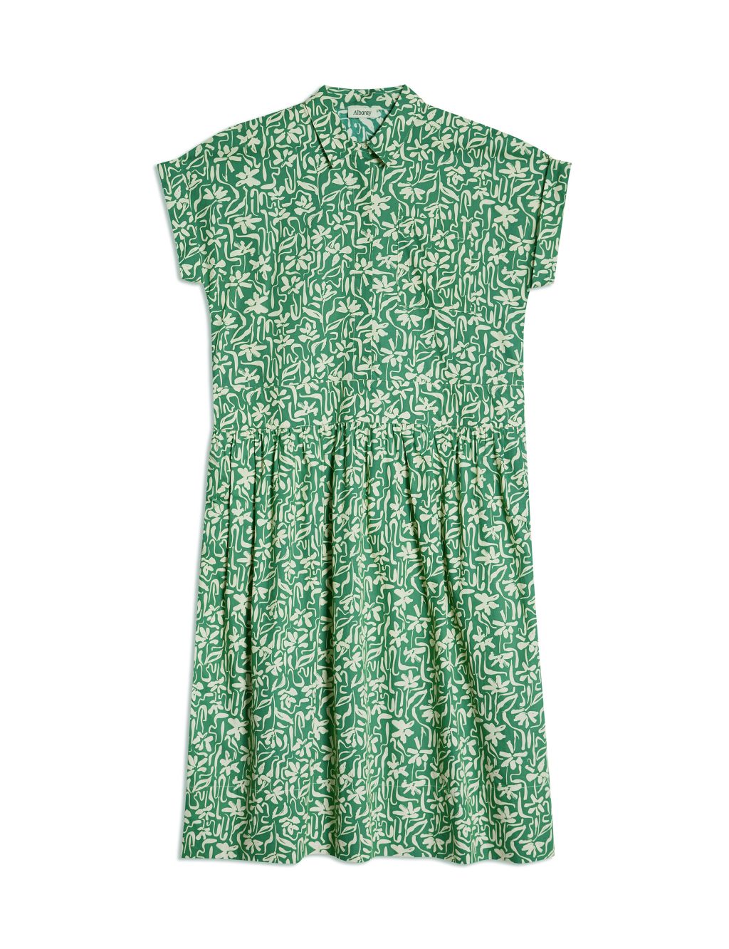 Pure Cotton Floral Midaxi Shirt Dress 1 of 4