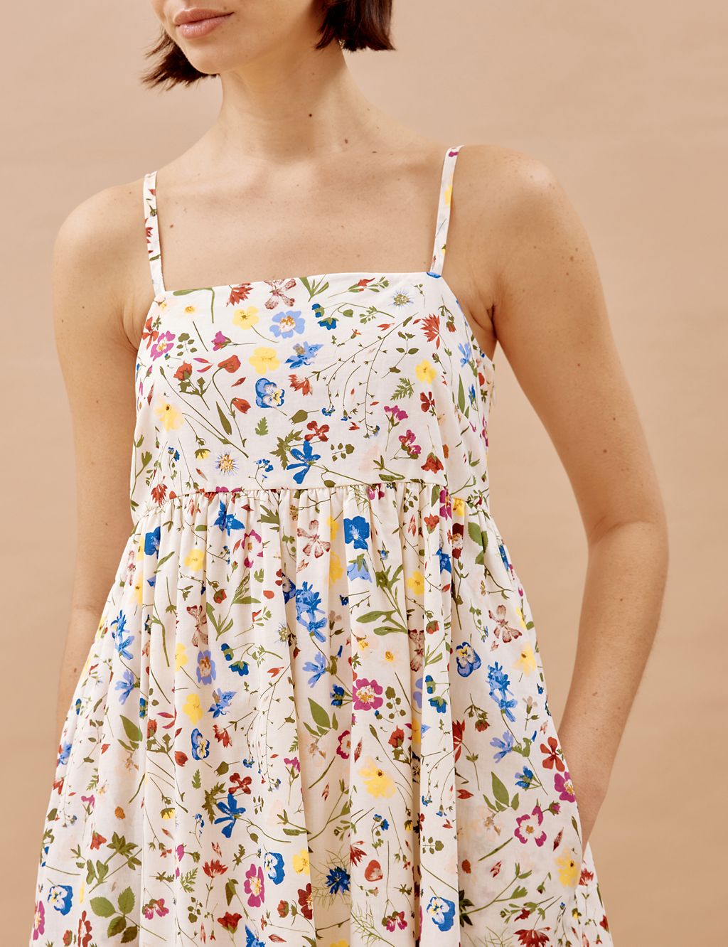 Pure Cotton Floral Midaxi Slip Dress 4 of 5