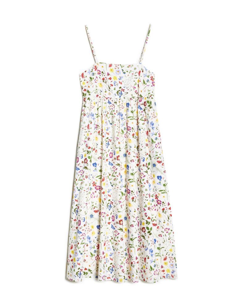 Pure Cotton Floral Midaxi Slip Dress 2 of 5